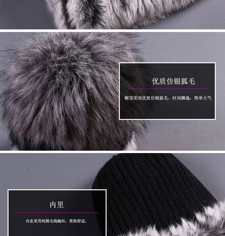 Women’s Rabbit Fur Winter Hat