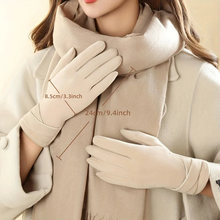 Elegant cross-cuff gloves