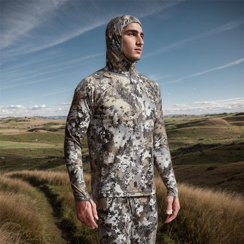 Core Lightweight Camouflage Hoodie Pullover Mask T-Shirt
