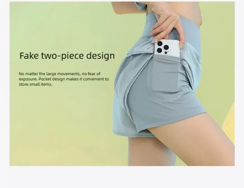Yoga Shorts for Women Lightweight Gym Cycling Workout Shorts with Pocket Breathable Running Sweatpants Athletic Clothes