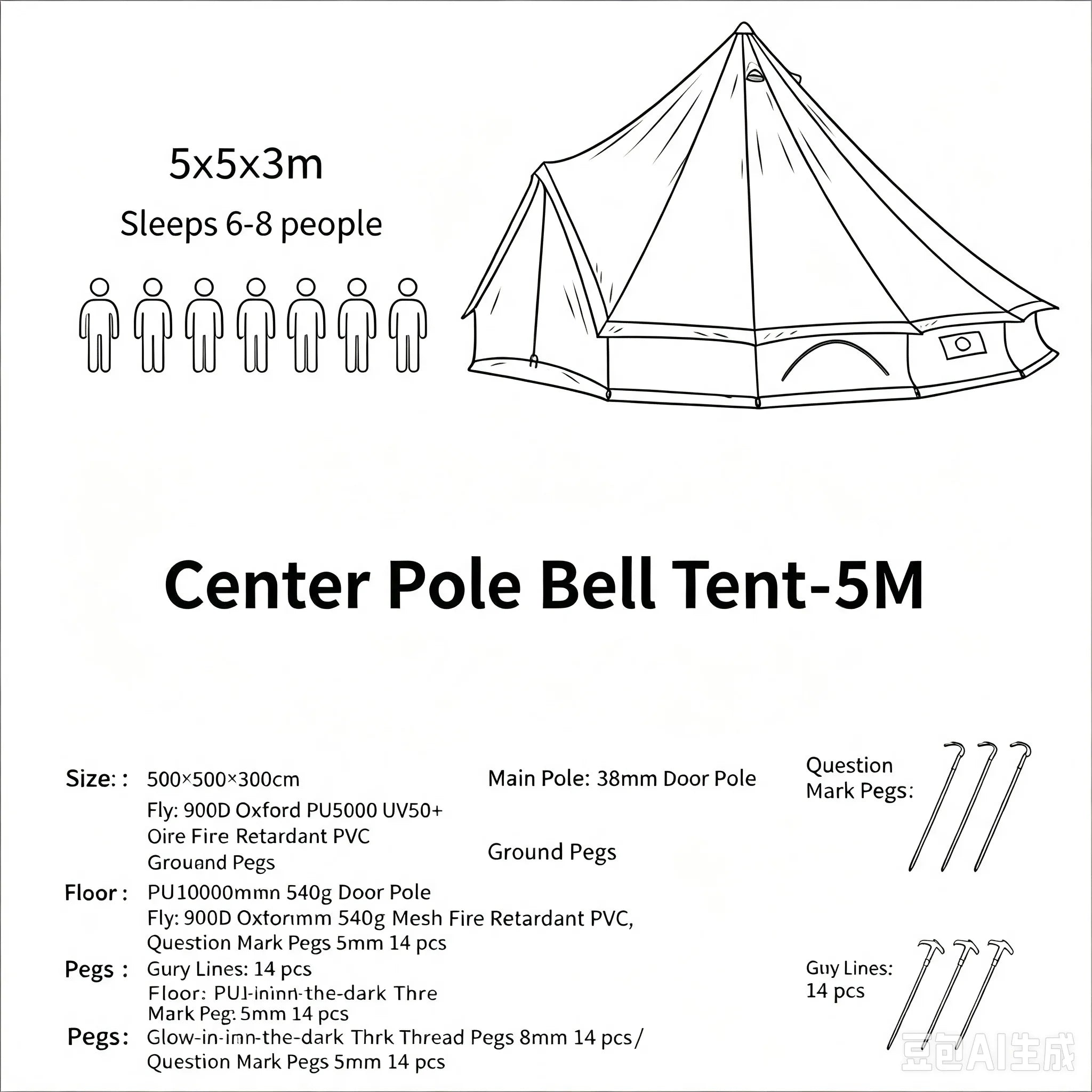 Outdoor Cotton Canvas Bell Yurt Tent