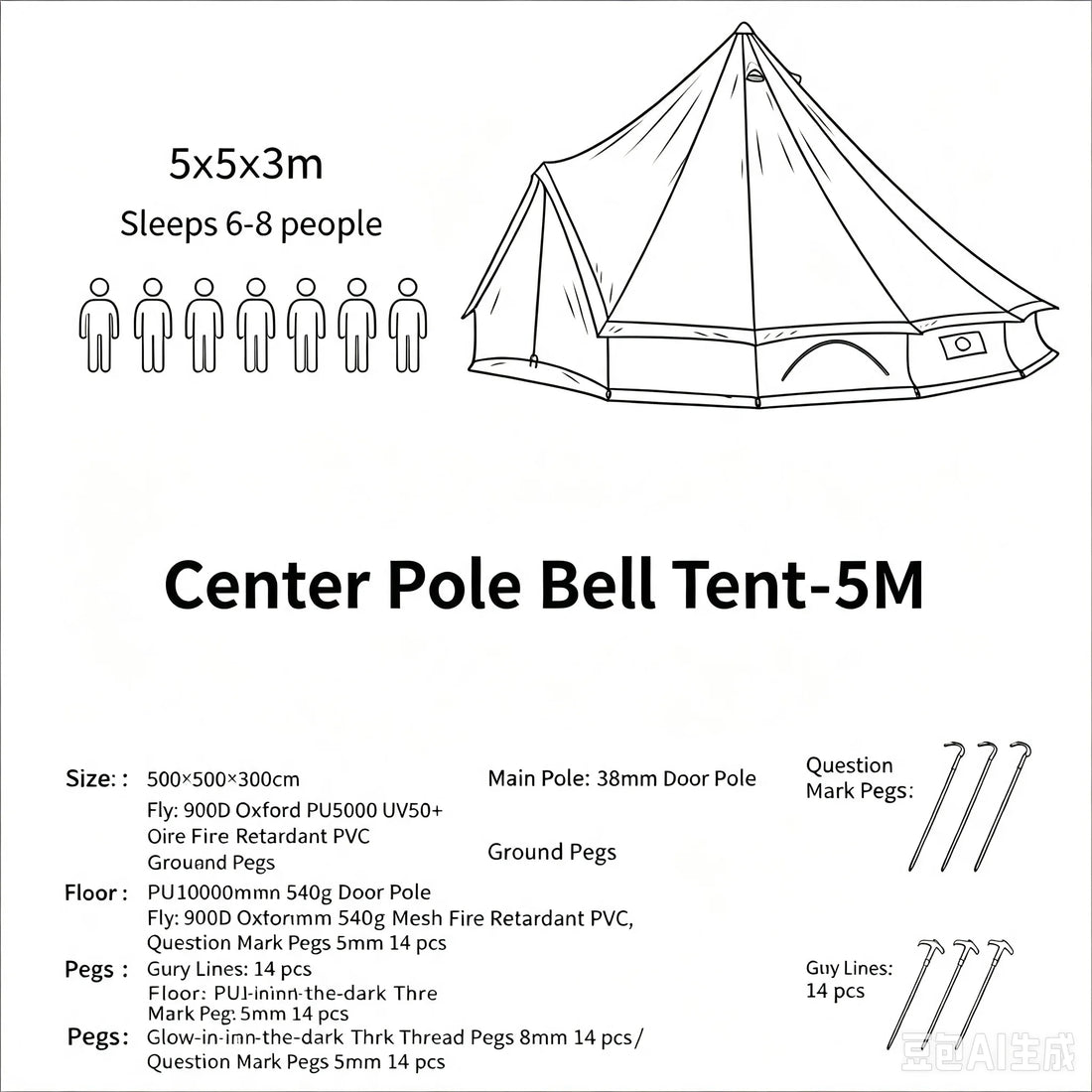 Outdoor Cotton Canvas Bell Yurt Tent