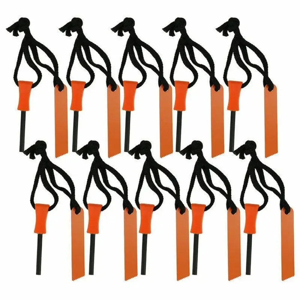 10-Pack Ferro Rod Fire Starter Kit