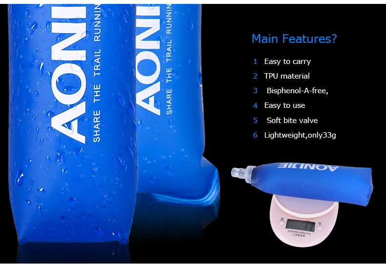 AONIJIE SD09 SD10 250ml 500ml Soft Flask Folding Collapsible Water Bottle
