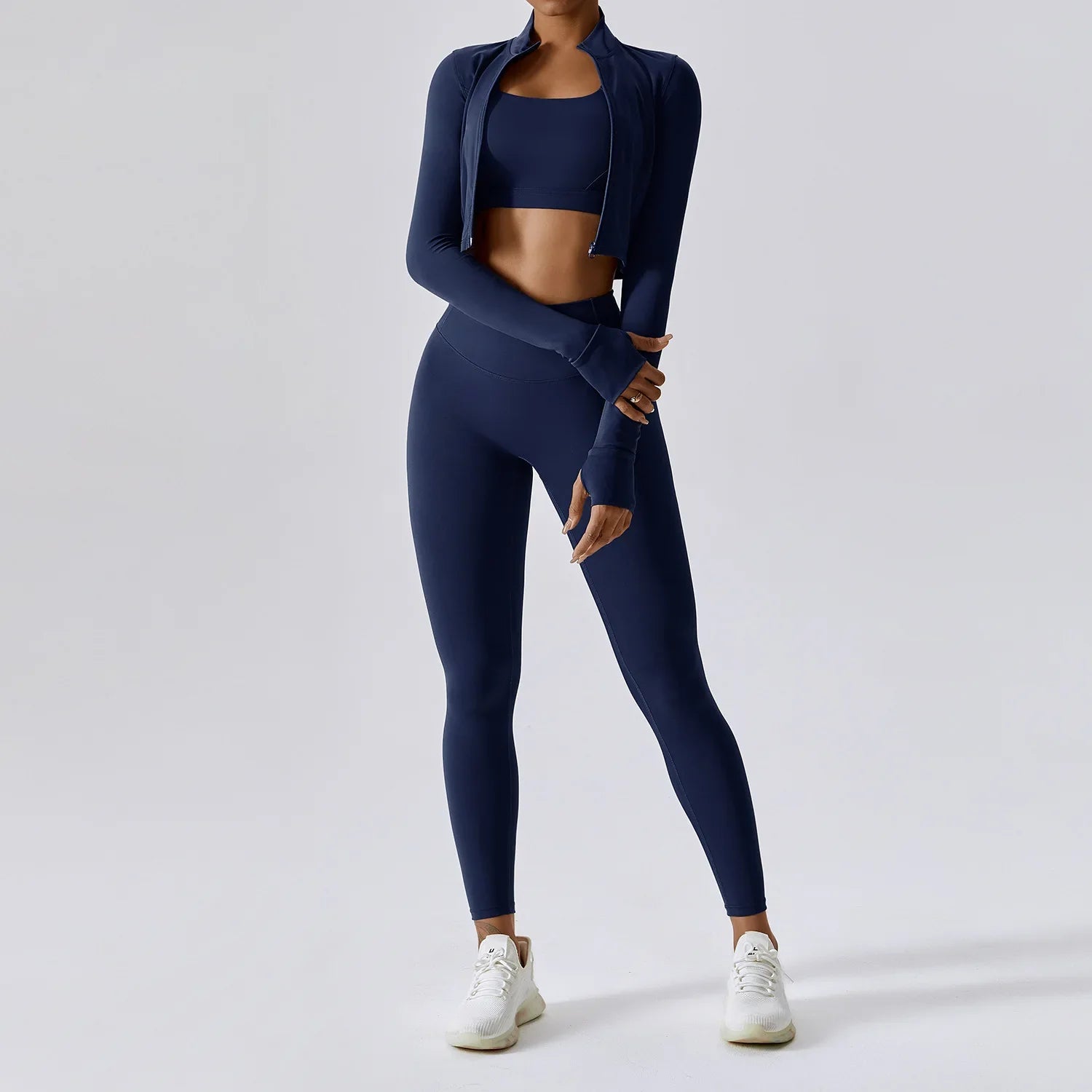 3-Piece Women’s Workout Set – Sports Bra, Leggings & Top