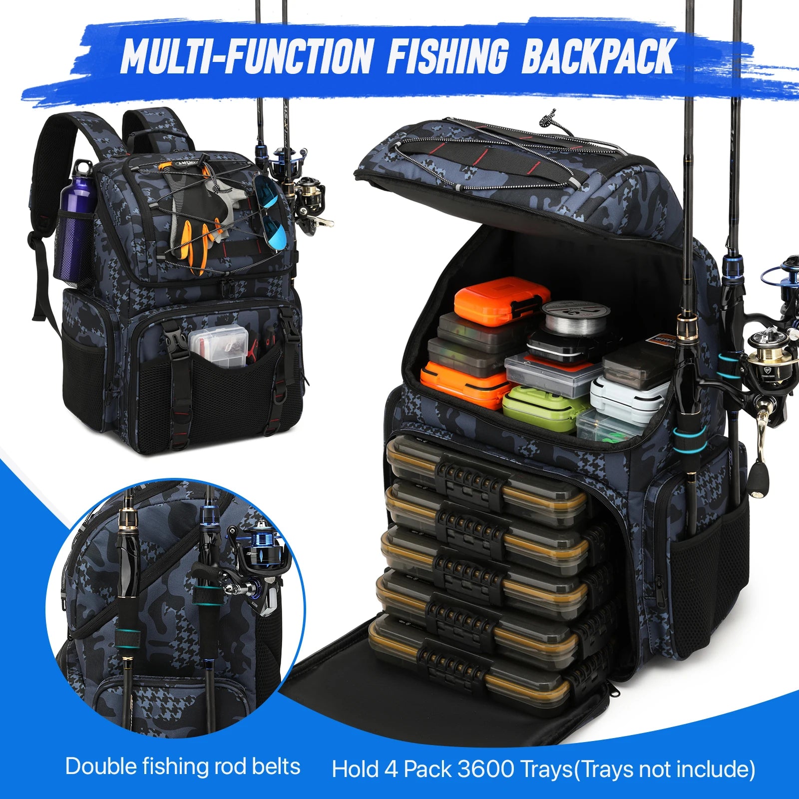 Fishing Backpack 45L Cooler Tackle Bag