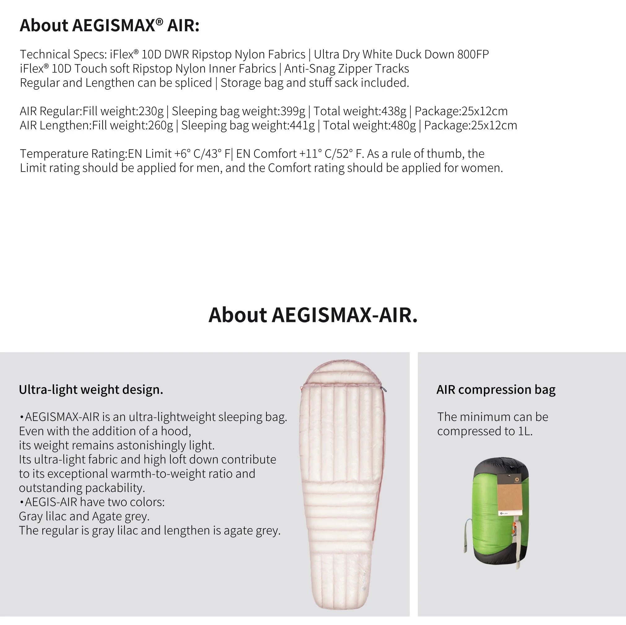 Ultra Dry Down Sleeping Bag