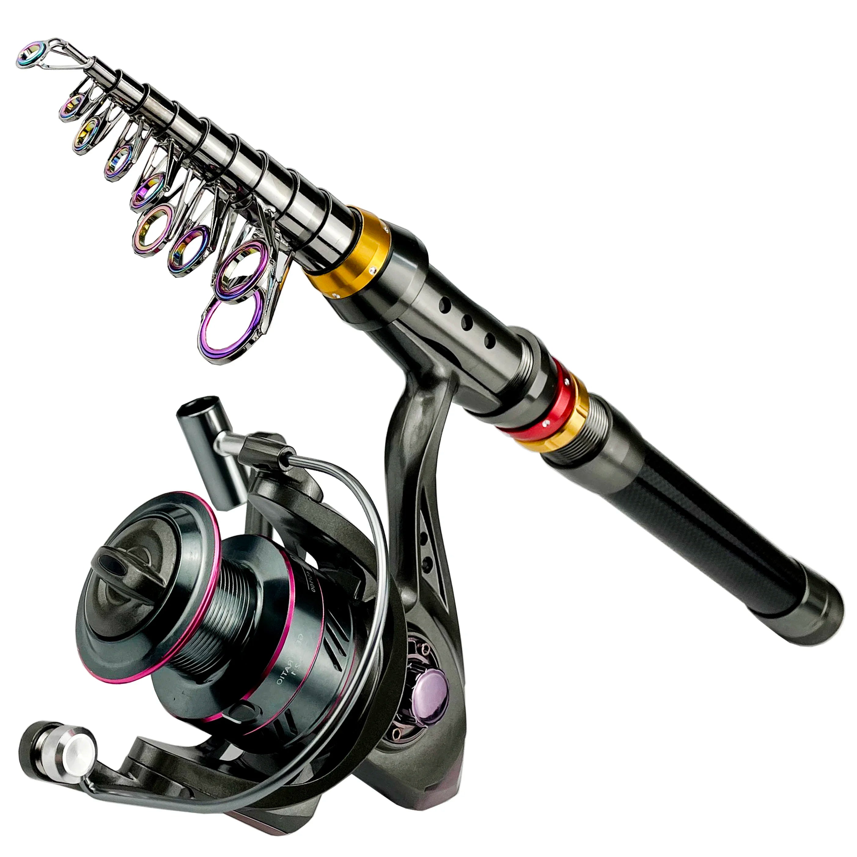 Carbon Fiber Fishing Rod And Reel Combo Telescopic Spinning Reel