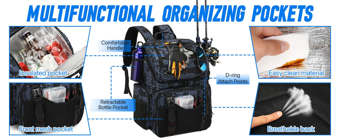 Fishing Backpack 45L Cooler Tackle Bag