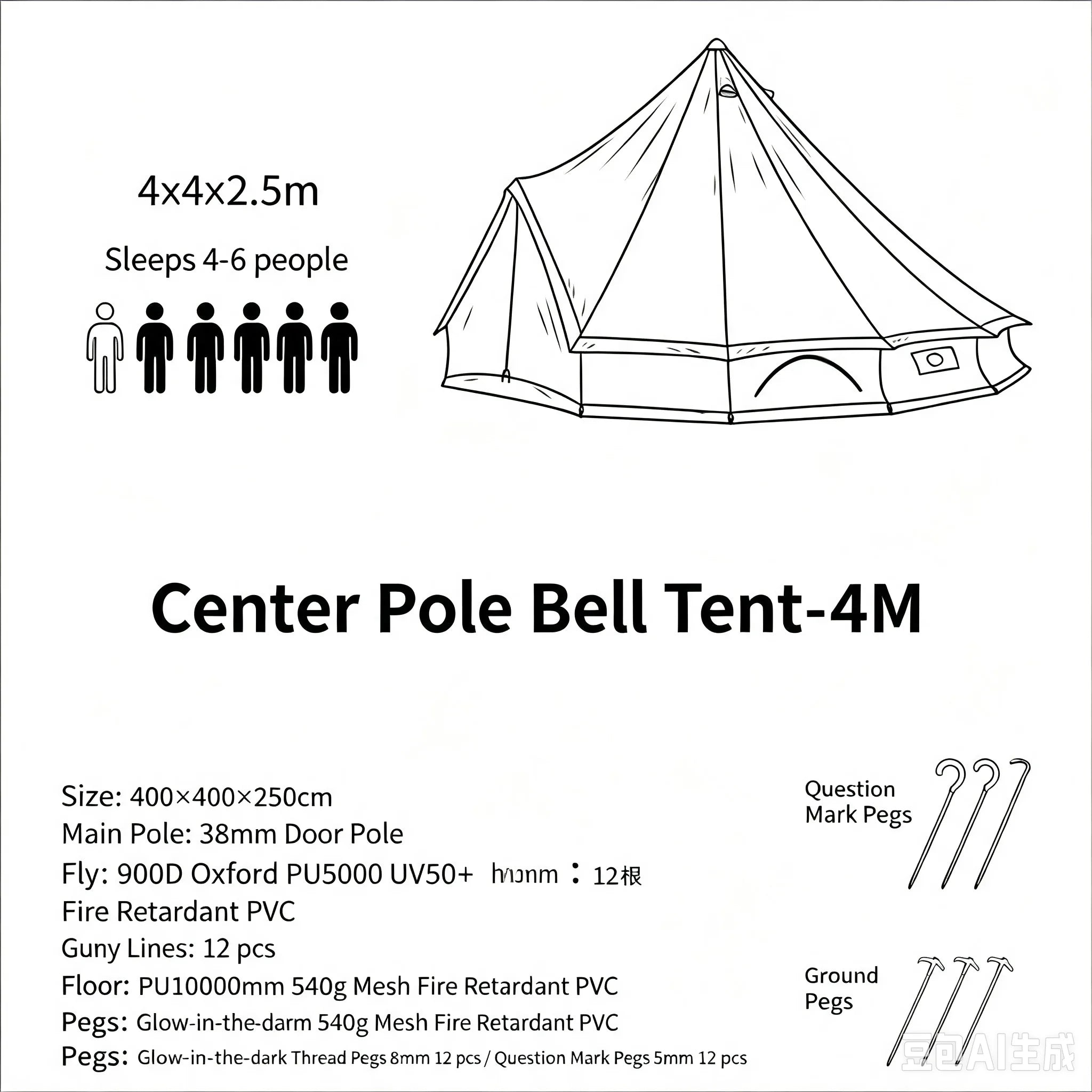 Outdoor Cotton Canvas Bell Yurt Tent