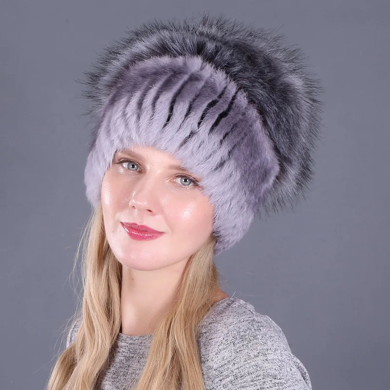 Women’s Rabbit Fur Winter Hat