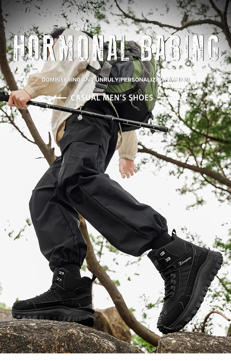 Men's Thick-Soled High-Top Boots