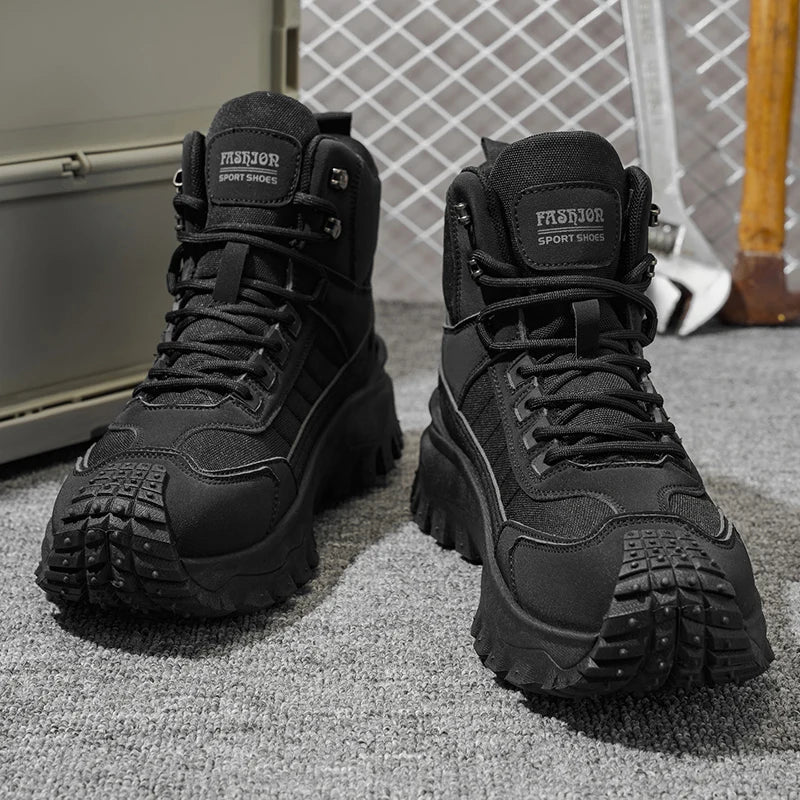 Men's Thick-Soled High-Top Boots
