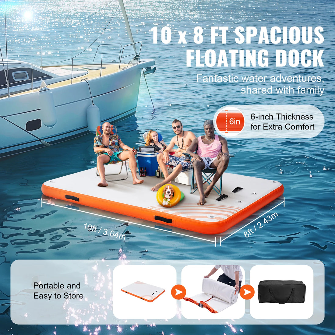 SucceBuy Inflatable Floating Dock