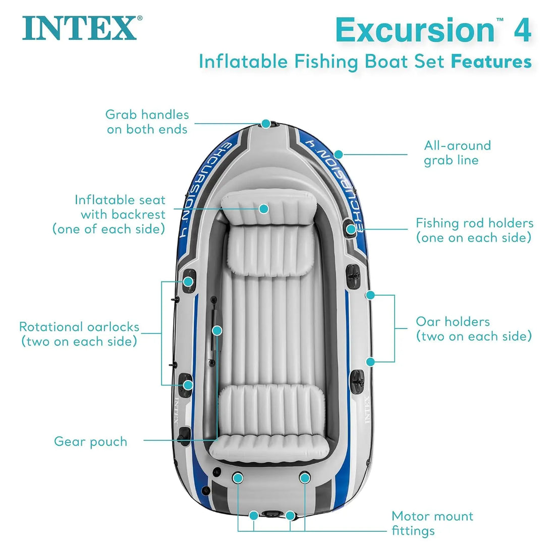 Intex Excursion 4 Inflatable Raft Set