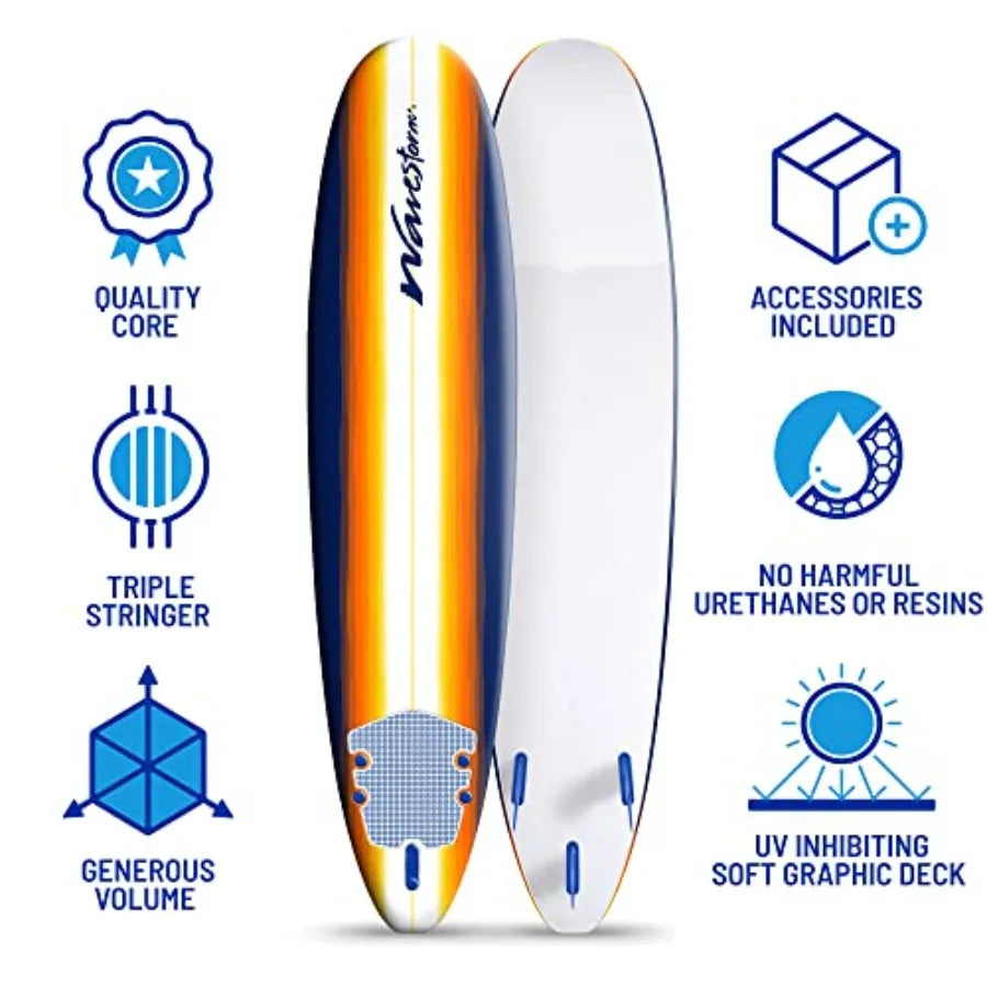 Classic 8ft Soft Top Foam Surfboard