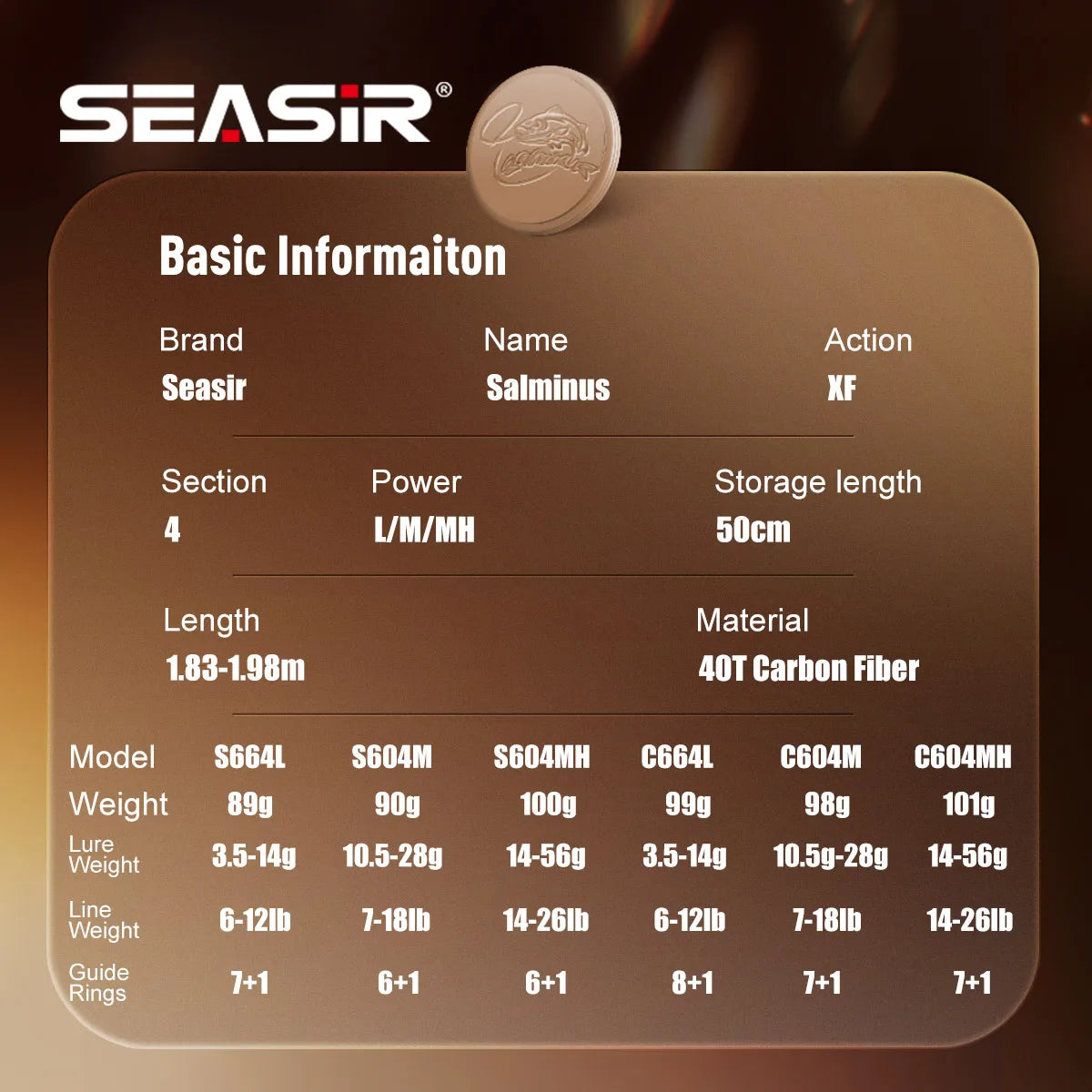 Seasir Salminus XF M/MH Spining&Casting Fishing Rod