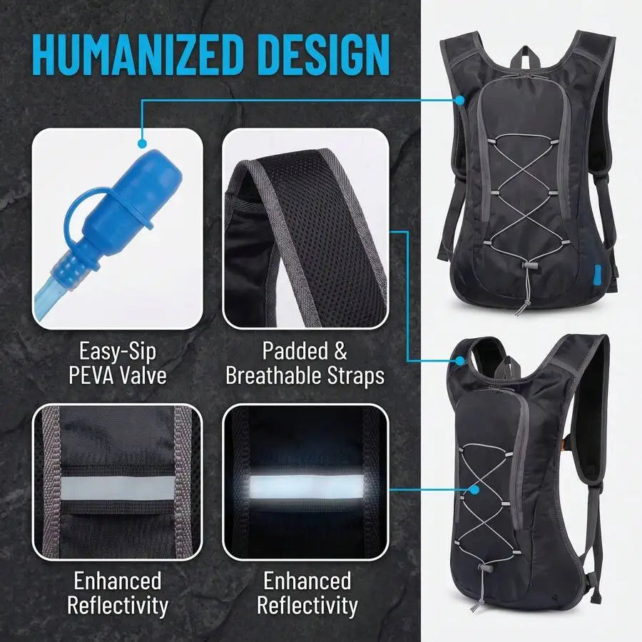 2L Hydration Backpack with Water Bladder