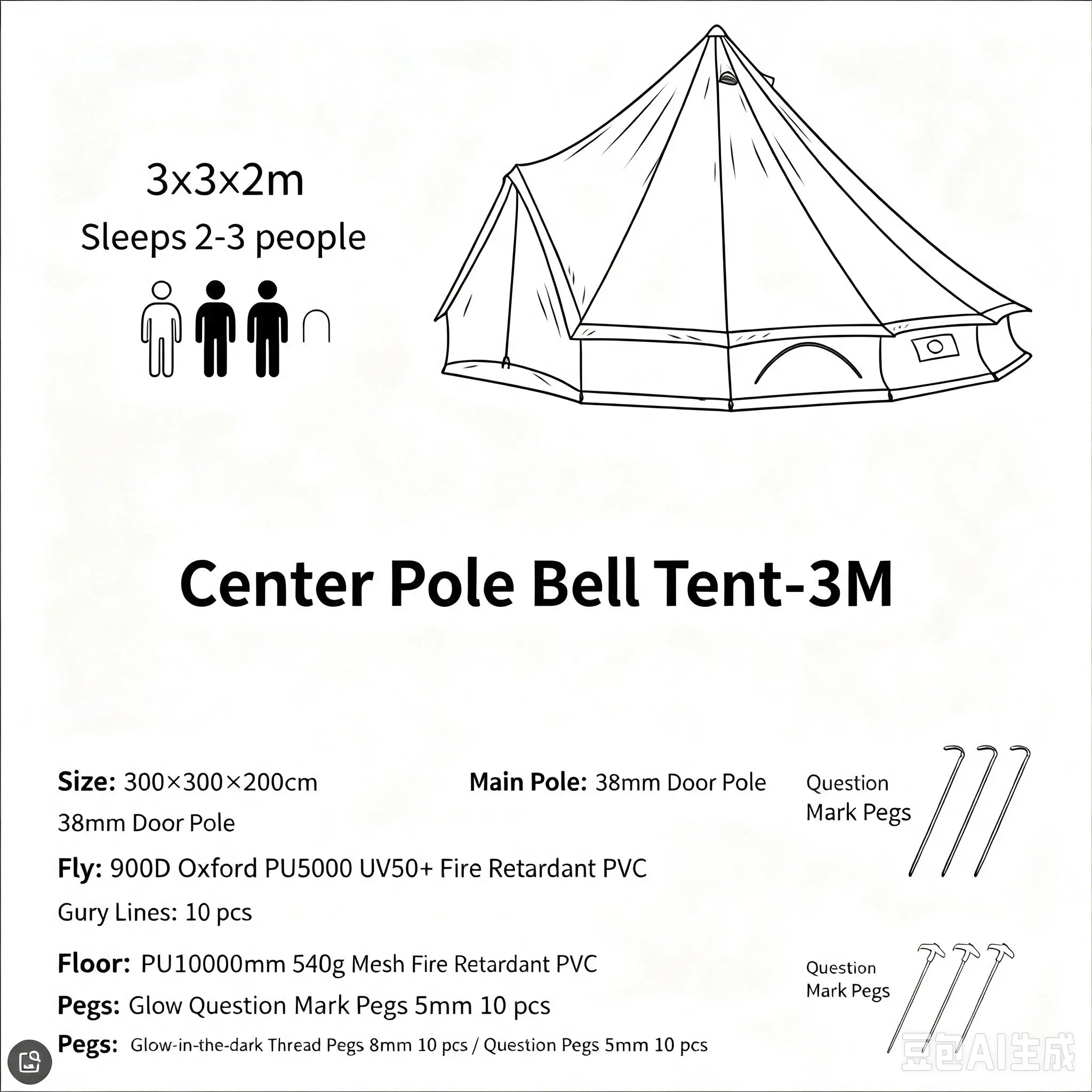 Outdoor Cotton Canvas Bell Yurt Tent