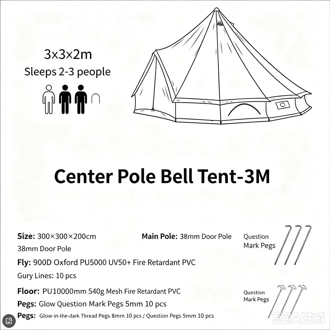 Outdoor Cotton Canvas Bell Yurt Tent