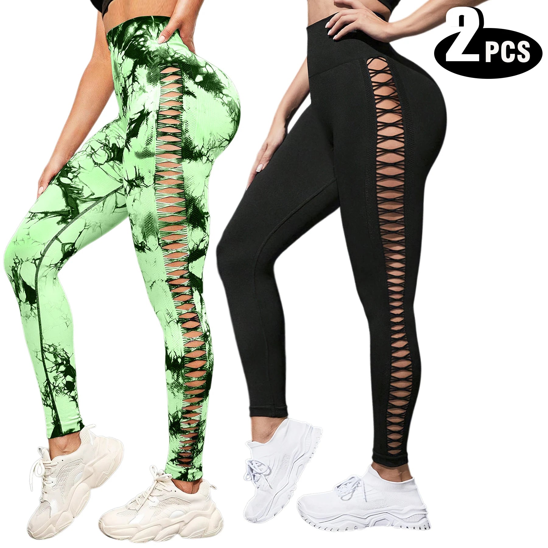 2-Pack Women’s High-Waisted Seamless Yoga Leggings