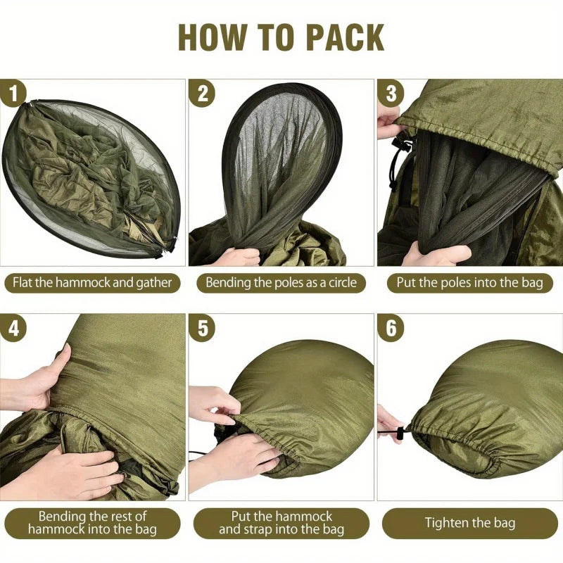 2-In-1 Camping Hammock With Mosquito Net