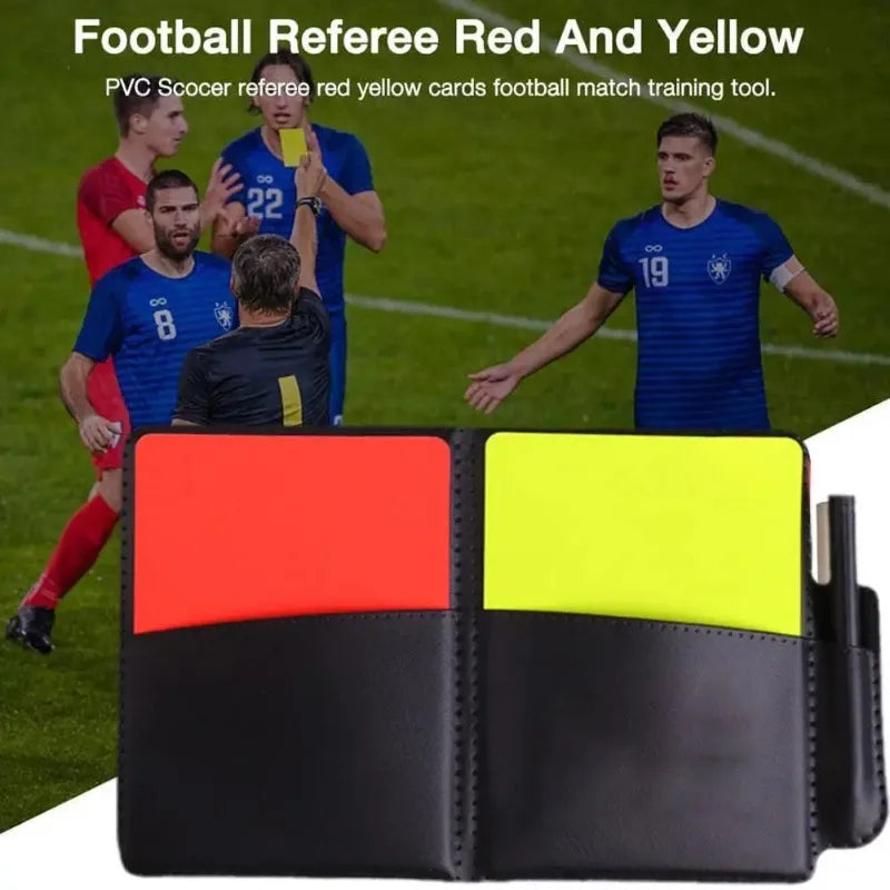 Soccer Referee Wallet Notebook With Red Card Yellow Card