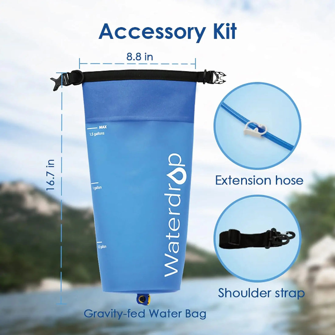 Waterdrop 1.5-Gallon Gravity Water Bag
