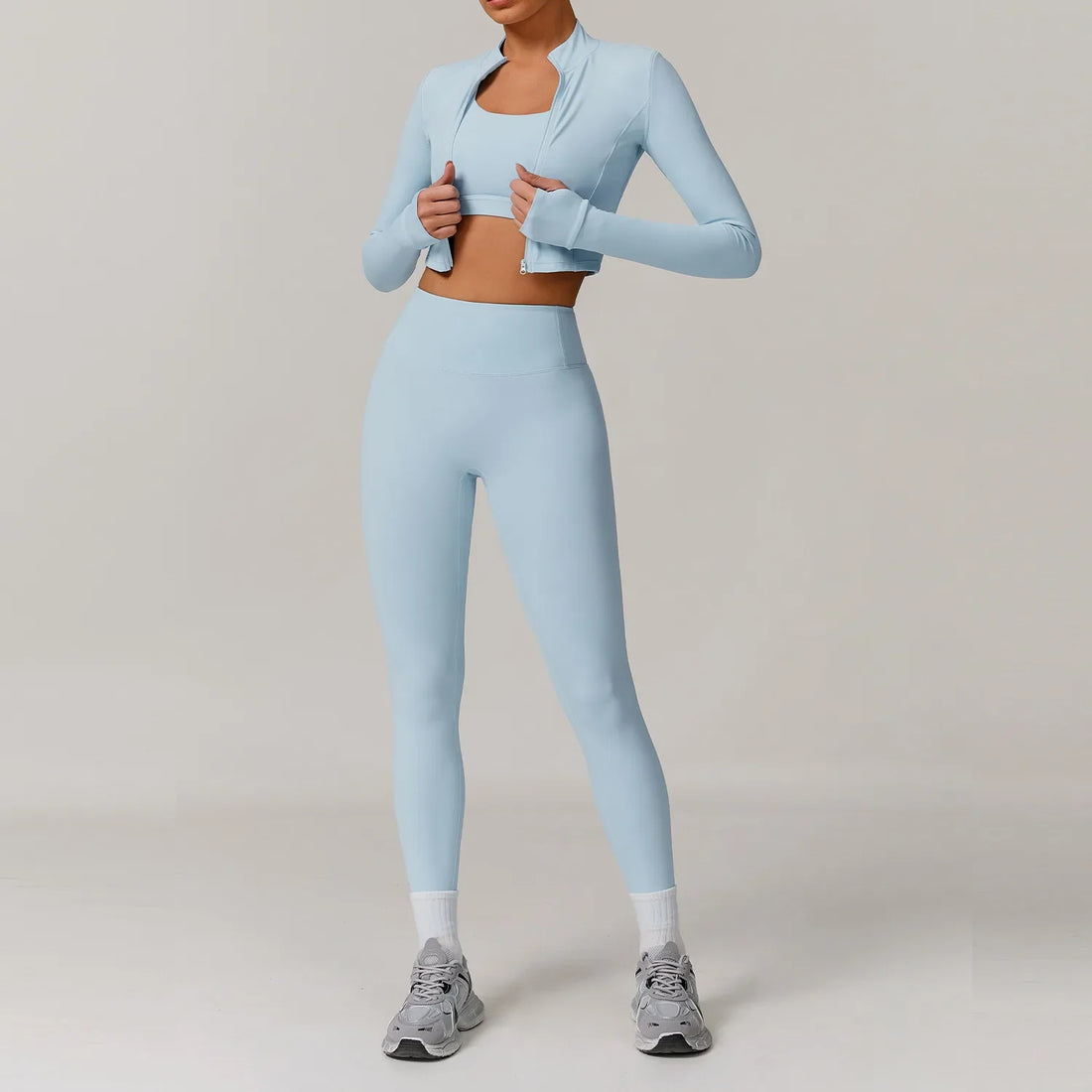 3-Piece Women’s Workout Set – Sports Bra, Leggings & Top
