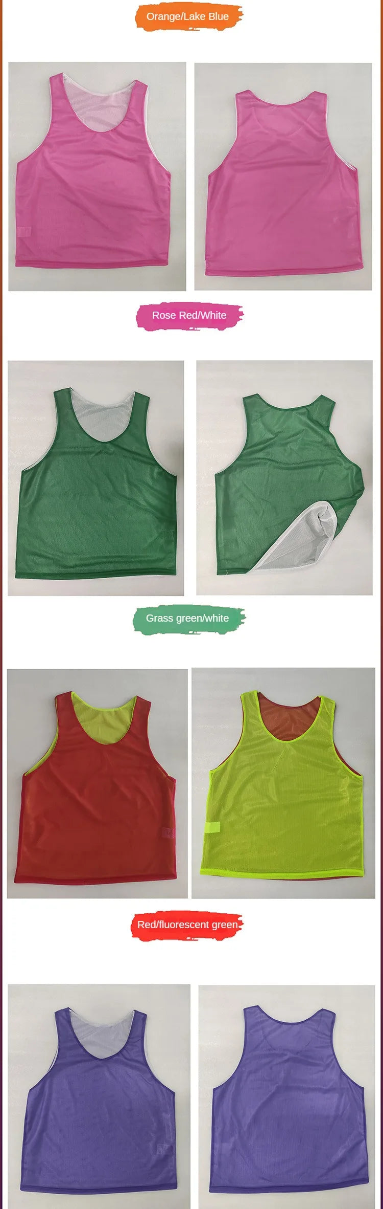 12Pcs Reversible Training Vests