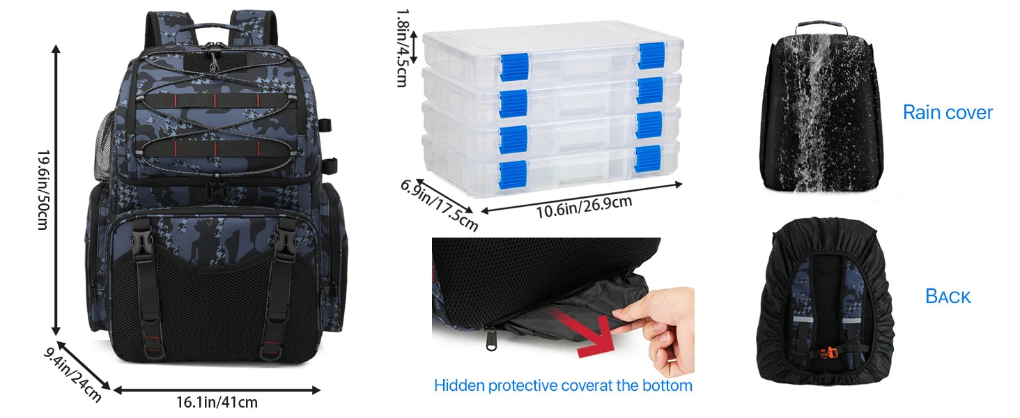 Fishing Backpack 45L Cooler Tackle Bag