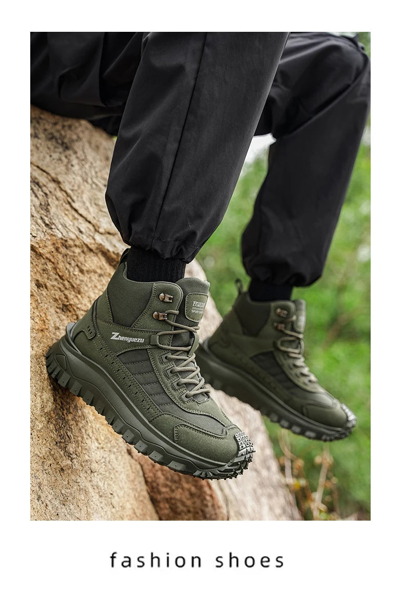 Men's Thick-Soled High-Top Boots