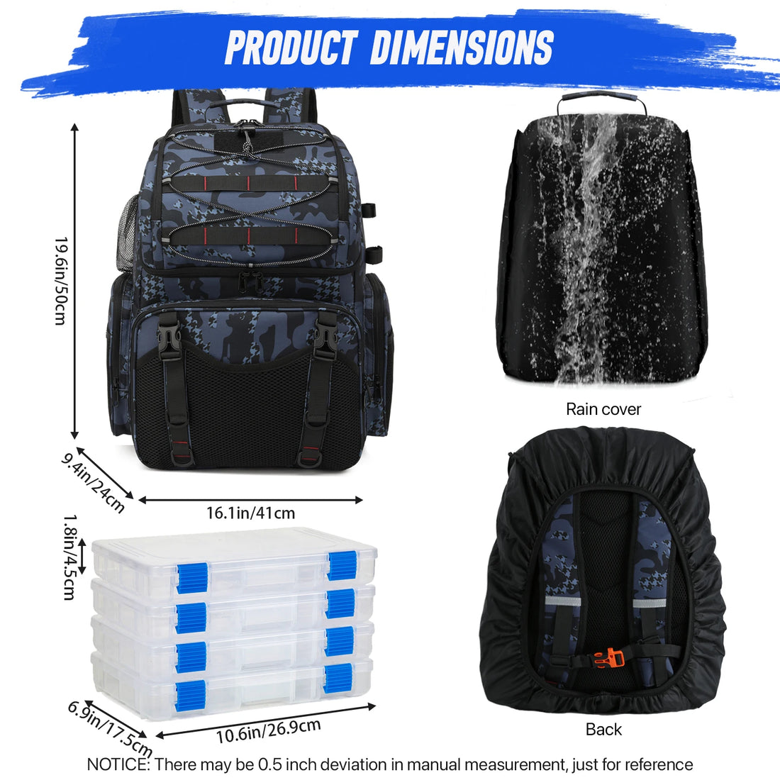 Fishing Backpack 45L Cooler Tackle Bag