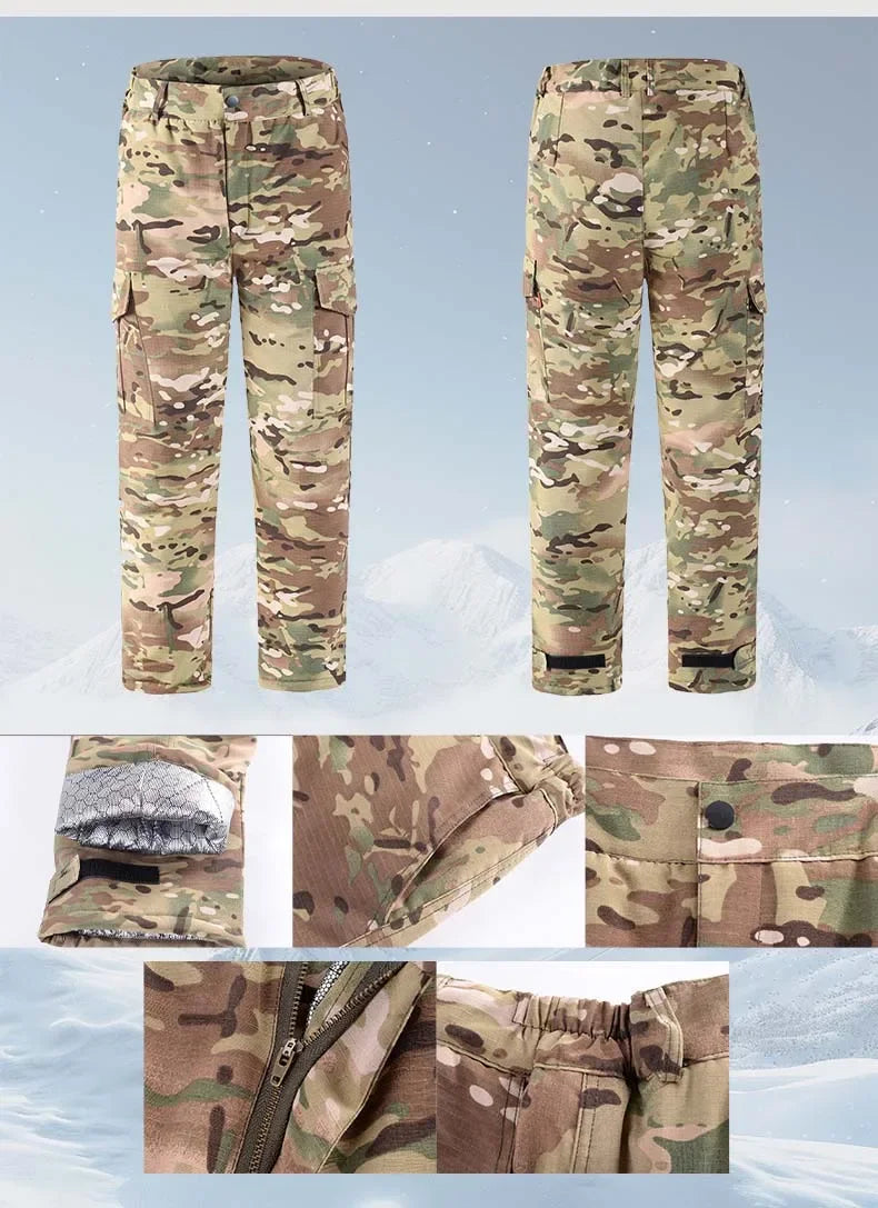 Winter Heat Reflection Warm Coats, Cargo Pants Set