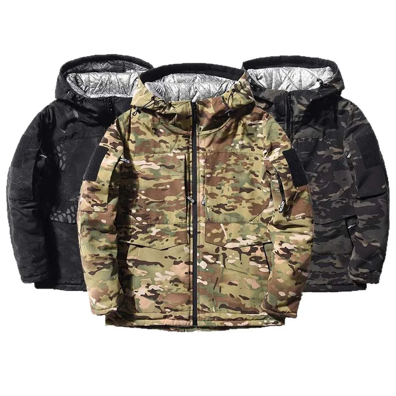 Winter Heat Reflection Warm Coats, Cargo Pants Set