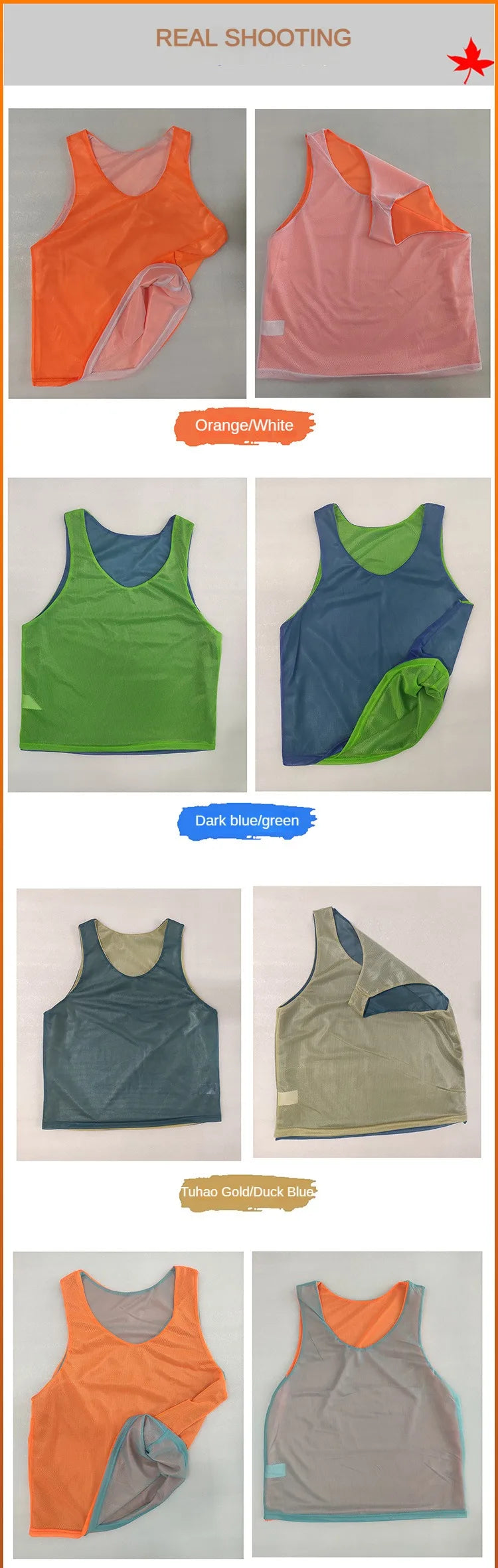 12Pcs Reversible Training Vests