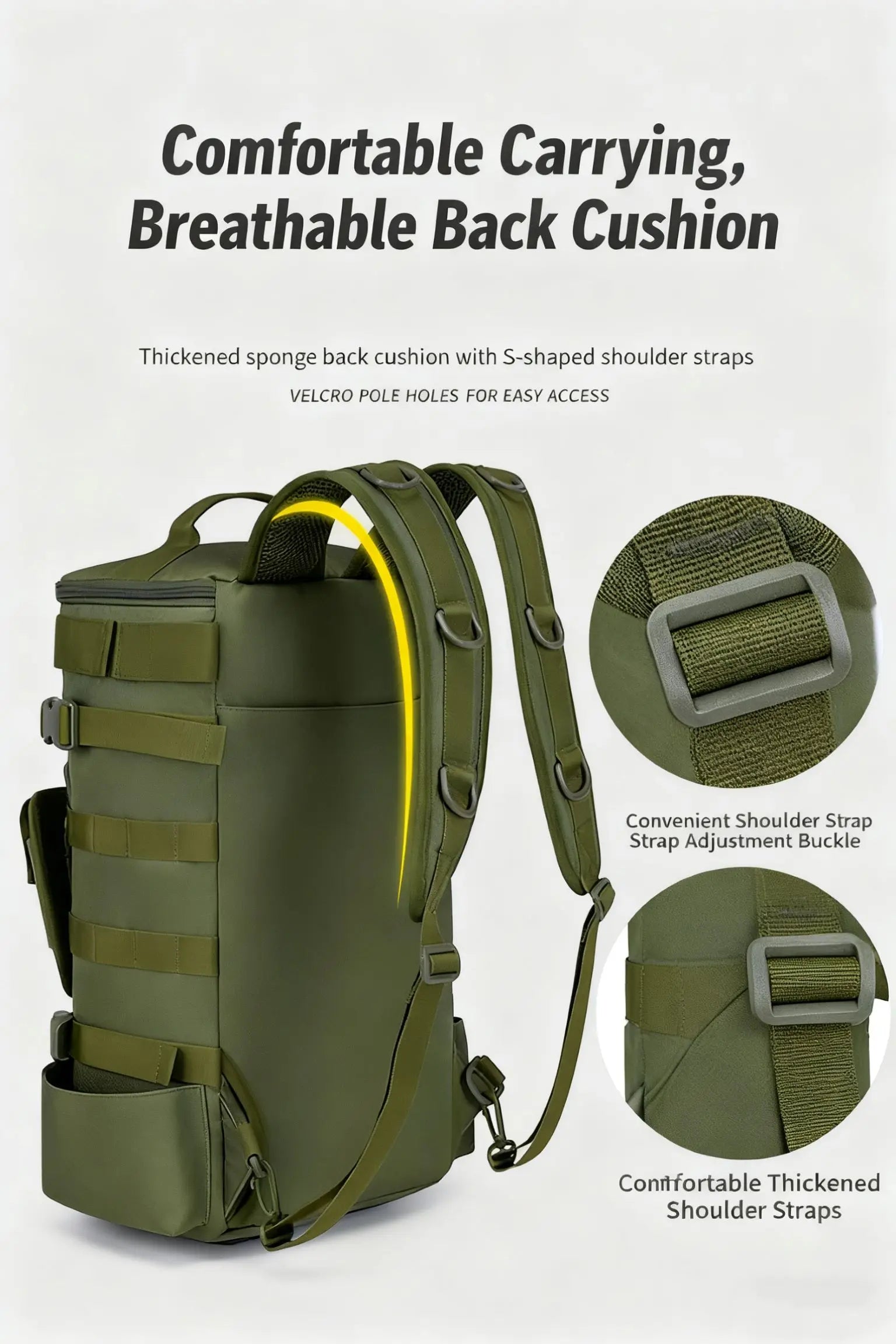 Multifunctional Fishing Backpack Tackle Bag with Rod Holders
