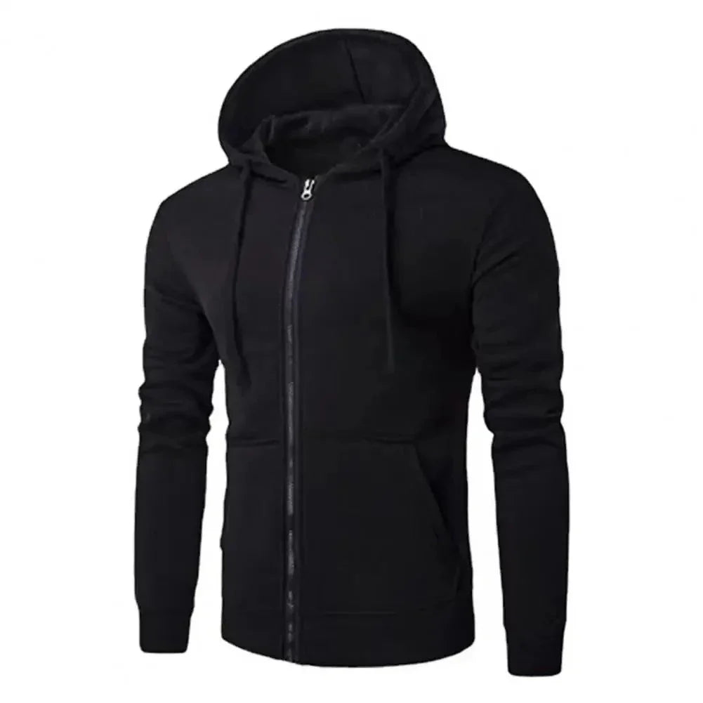Men’s Autumn Zipper Hoodie – Slim Fit Long Sleeve Casual Sweatshirt Jacket