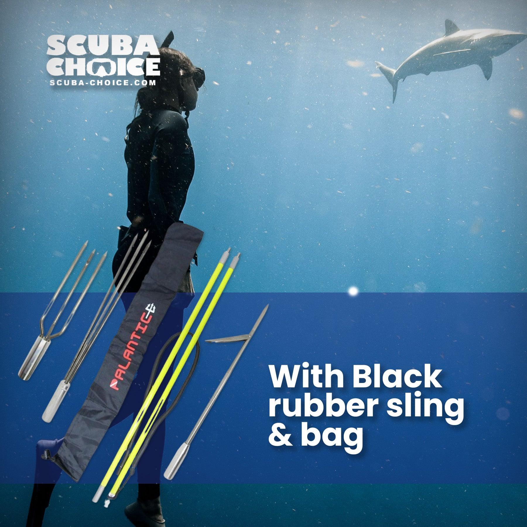 Spearfishing 5' Fiber Glass Travel 2piece Hawaiian Sling Pole Spear 3 Tips Set