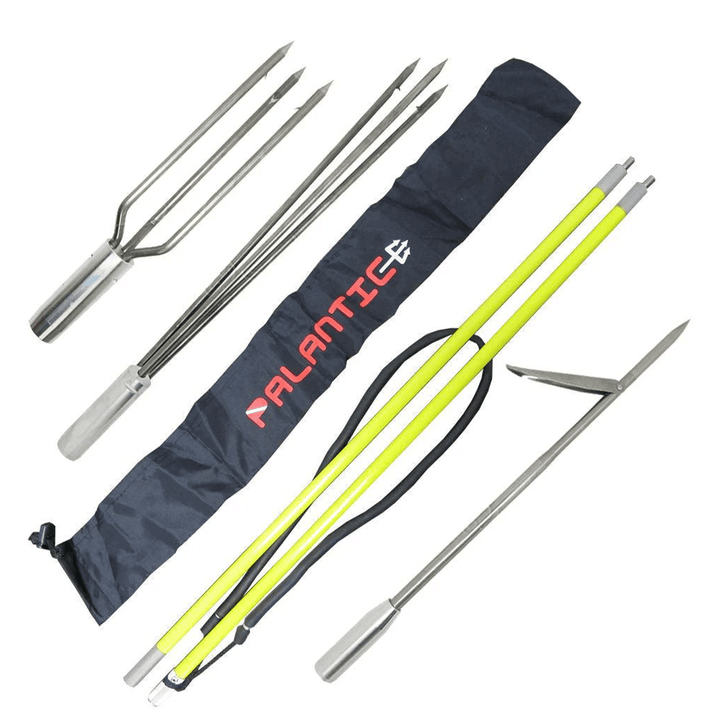 Spearfishing 5' Fiber Glass Travel 2piece Hawaiian Sling Pole Spear 3 Tips Set