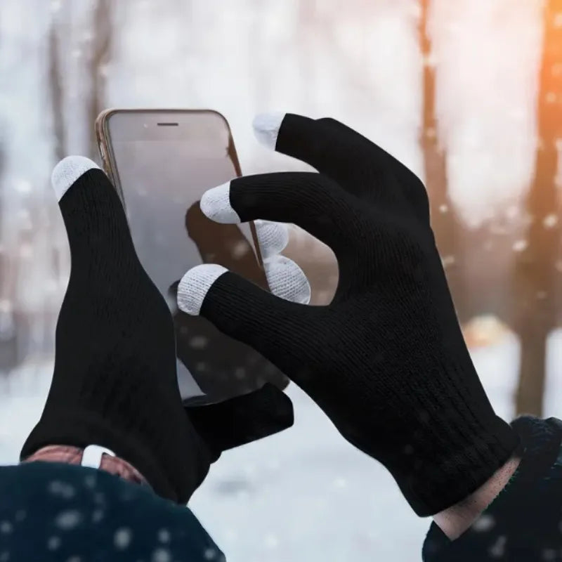 12-Pair Winter Knit Gloves – Stretchy Warm Gloves for Men & Women