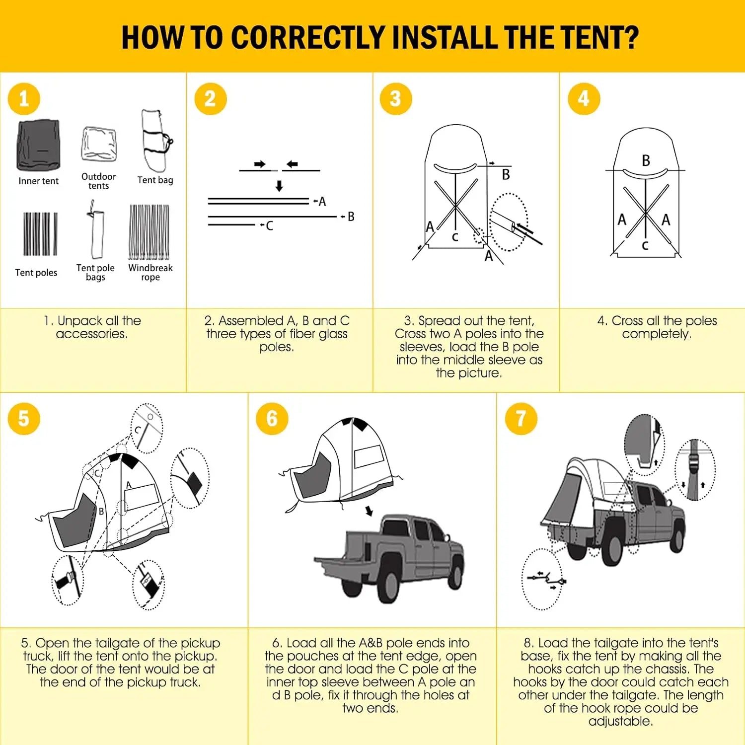 Awning-Equipped Waterproof Truck Tent