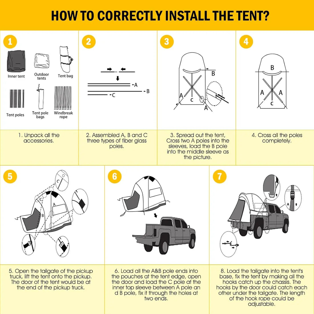 Awning-Equipped Waterproof Truck Tent
