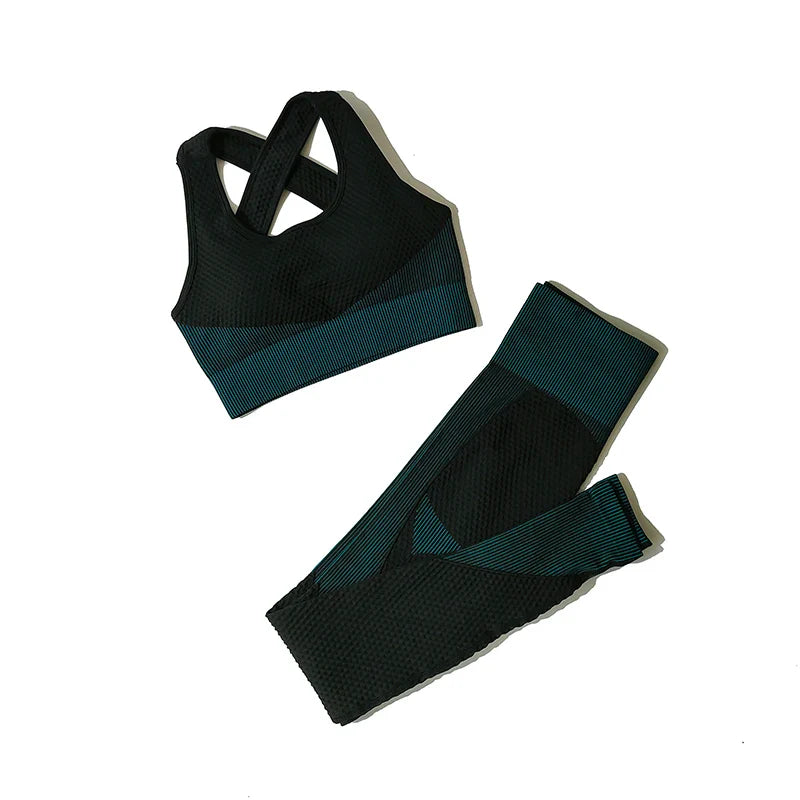 Yoga Leggings & Top Set Workout Clothes Gym Wear