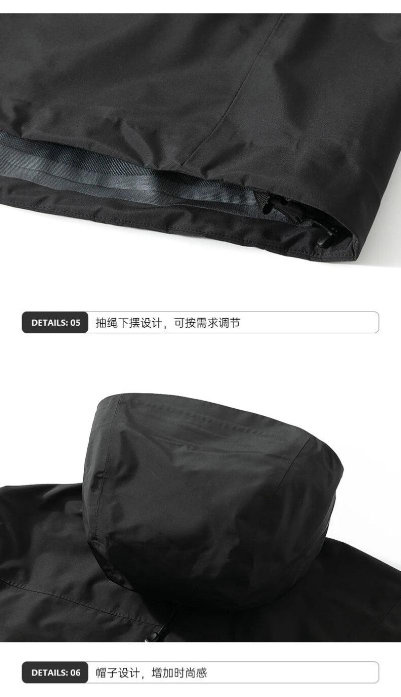 Three Layer Mens Womens Waterproof Windbreaker