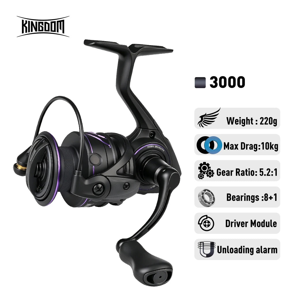 Kingdom Tegmen Pro Spinning Fishing Reel 16kg Max Drag 6.2:1 High Speed Gear Ratio 8+1BB Light Weight Saltwater Fishing Coil