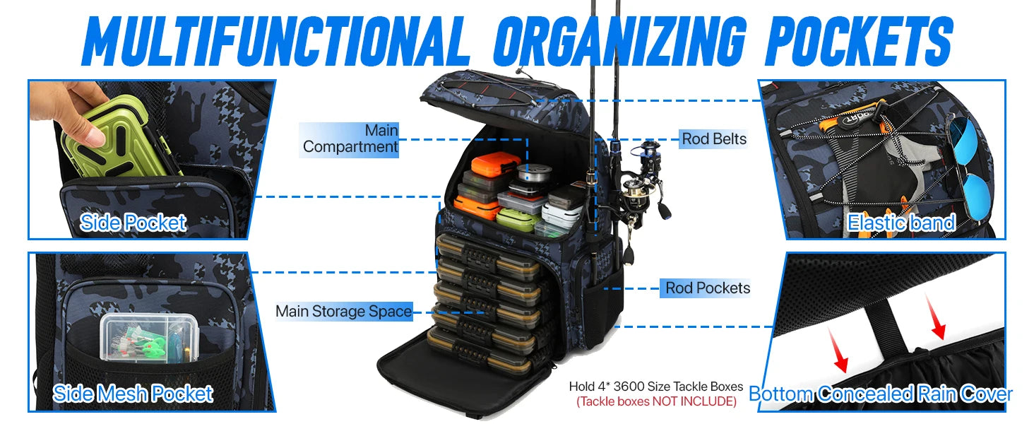 Fishing Backpack 45L Cooler Tackle Bag