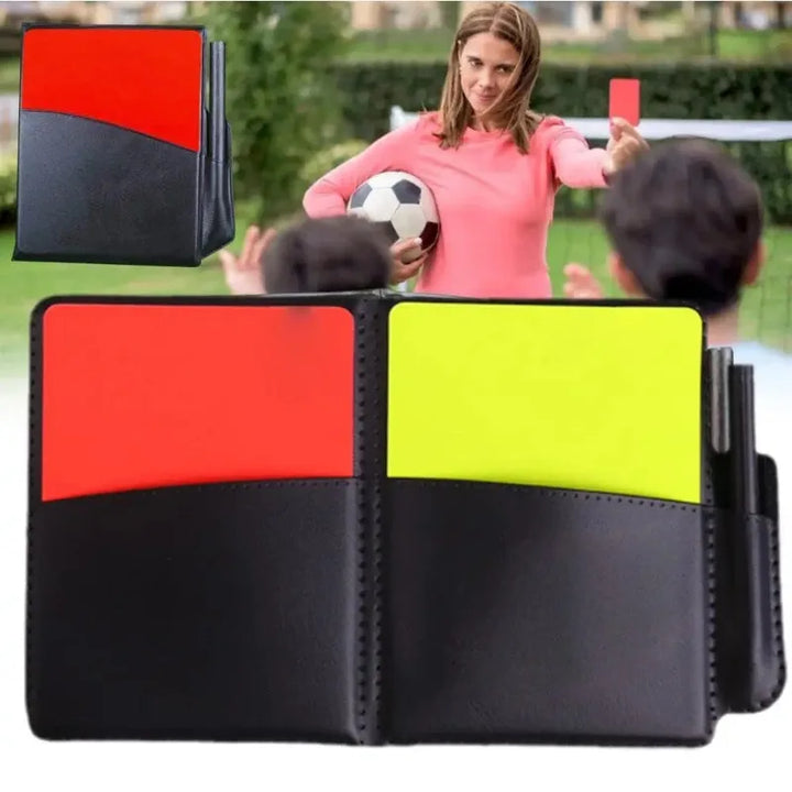 Soccer Referee Wallet Notebook With Red Card Yellow Card