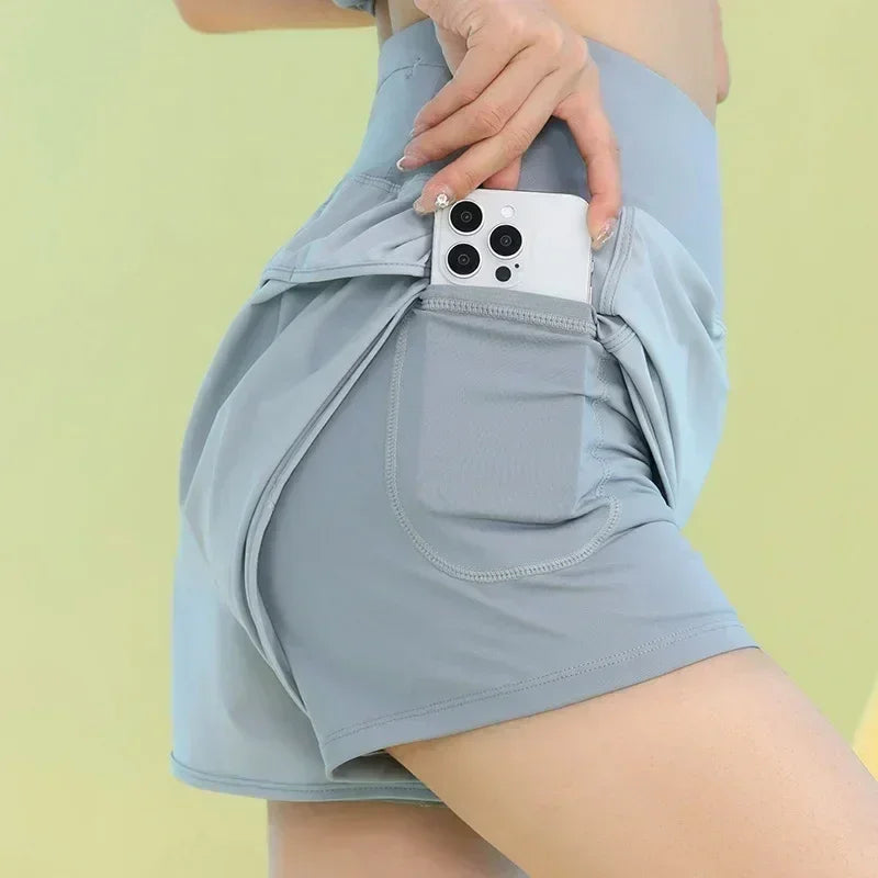 Yoga Shorts for Women Lightweight Gym Cycling Workout Shorts with Pocket Breathable Running Sweatpants Athletic Clothes
