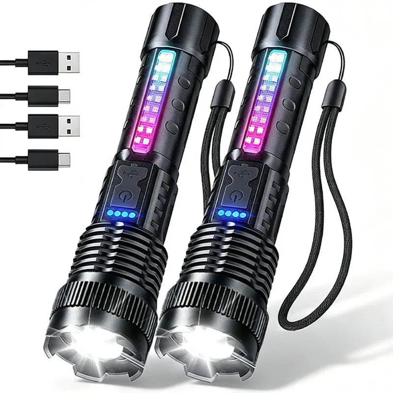 2-Piece High-Power LED Flashlight Set